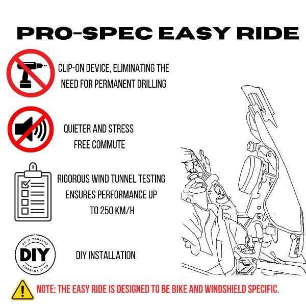 Pro-Spec Easy Ride Clip-on Windshield Extender for Royal Enfield Interceptor - ER720 - Image 3
