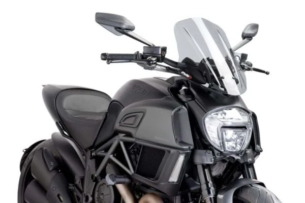 PUIG Windscreen for Ducati Diavel 1200 Touring (2012-17) - Light Smoke