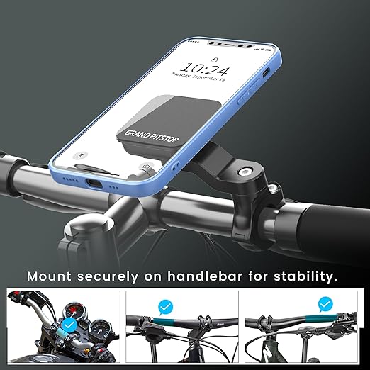 Quick Lock GEN-1 Motorcycle Mobile Holder with In-built Magnetic Lock Technology Handlebar - Image 5