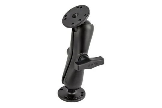 RAM C SIZE 38MM (1.5") BALL MOUNT WITH 50.8MM 2/2.5" PLATE (AMPS HOLE) - Ram Mounts
