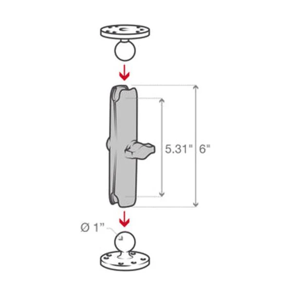 RAM Mounts Double Socket Arm B-Size Long-RAM-B-201U-C - Image 6