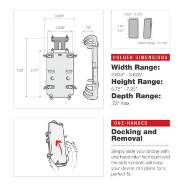 Ram Mounts-Quick-Grip Large Phone Mount with Low-Profile Tough-Claw-RAM-HOL-PD4-400-1U - Image 4