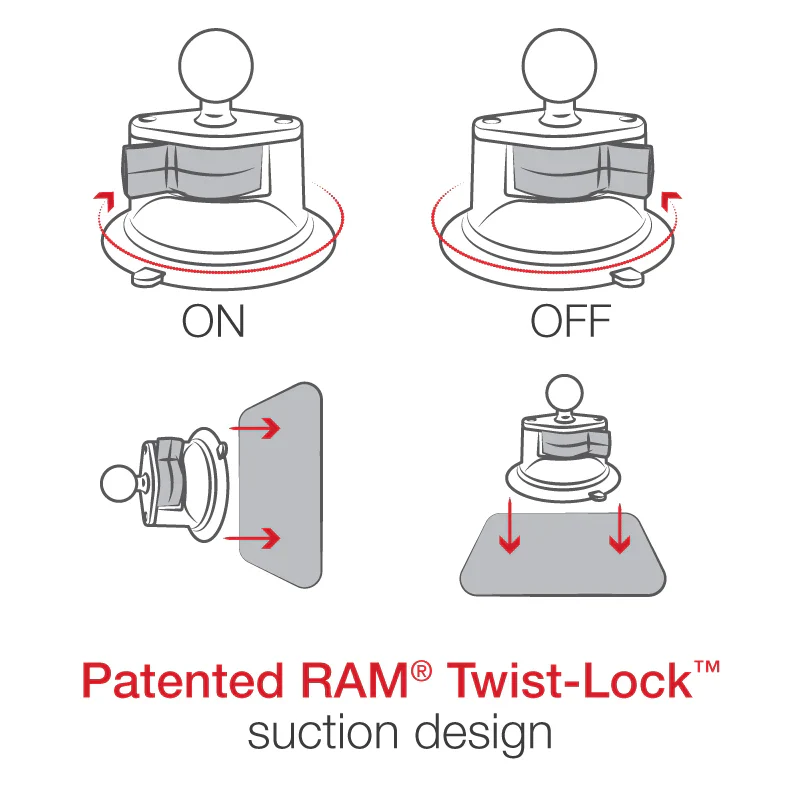 RAM SET - SUCTION CUP X GRIP PHONE CRADLE (ABOVE 127MM (5")) - Ram Mounts - Image 6