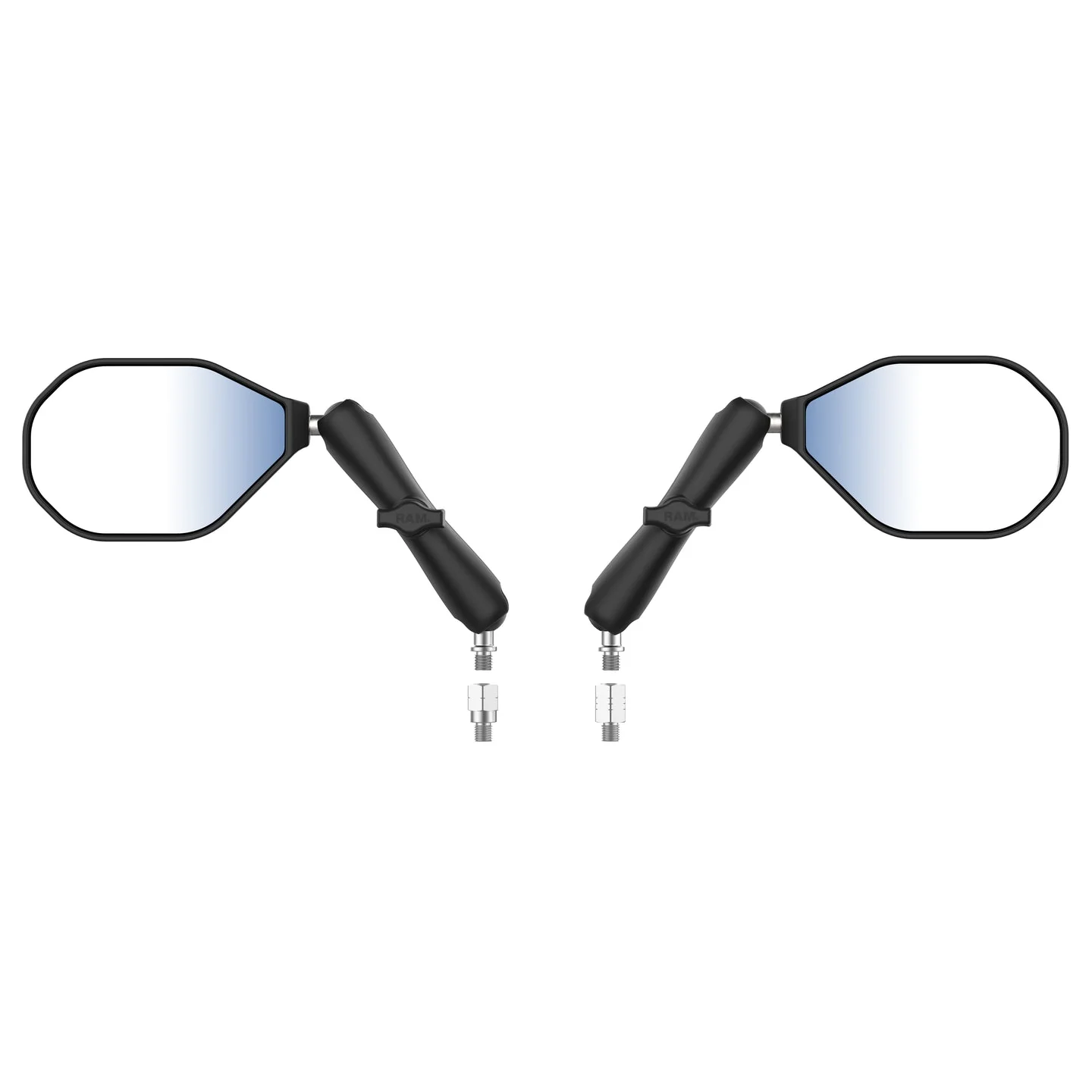 RAM Tough-Mirror Kit with M10-1.25 Bases + Reverse Adapter - Long Arm - M10 * 1.25 RAM MIRROR + ADAP