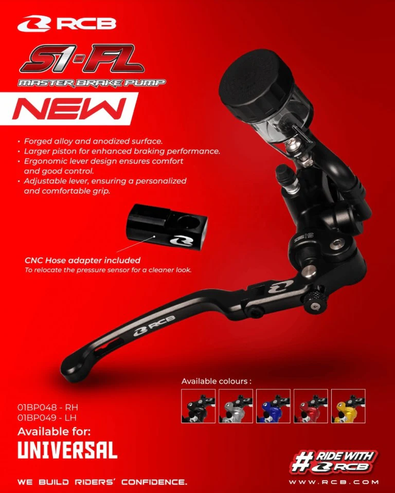 RCB S1-FL Master Brake Pump 14MM RH 01BP048 - Gold