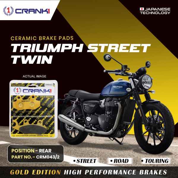 CRANK1 Ceramic Rear Brake Pad for Triumph Street Twin-CRM043/2
