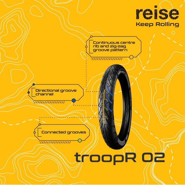 Reise Moto troopR 02 80/100-17 46P Front Tubeless Tyre - 3601100312 - Image 3