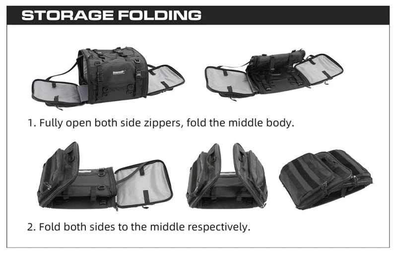 Rhinowalk 19-26L Deluxe Cruiser Tail Bag Motorcycle Tail Trunk Luggage Motorbike Large Capacity Touring Pack for Adventure (MT4026) - Image 2