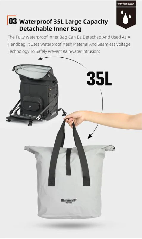 Rhinowalk 35L Motorcycle Quick Release Side Pannier Bag - MJX2004 - Image 8