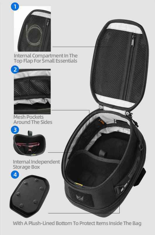 Rhinowalk Mechanic Series x 5.6L Magnetic Tank Bag Black (MJX2011BK) - Image 4
