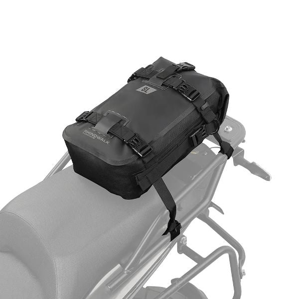 Rhinowalk Motorcycle Black Backpack 8L Waterproof Motorbike Seat Tail Bag for Adventure Welded Seamless Side Saddle Motopack (MT2208) - Image 10