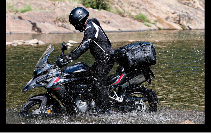 Rhinowalk Motorcycle Black Backpack 8L Waterproof Motorbike Seat Tail Bag for Adventure Welded Seamless Side Saddle Motopack (MT2208) - Image 2