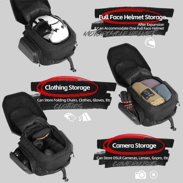 Rhinowalk Motorcycle Tail Bag Waterproof 23L-35L (MFT2310) - Image 5