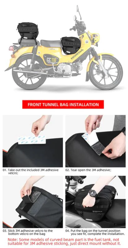 Rhinowalk Tunnel bag for scooter 15 ltr Underbone Motorcycle Bike Seat Pack with Molly System (MTR5001) - Image 19