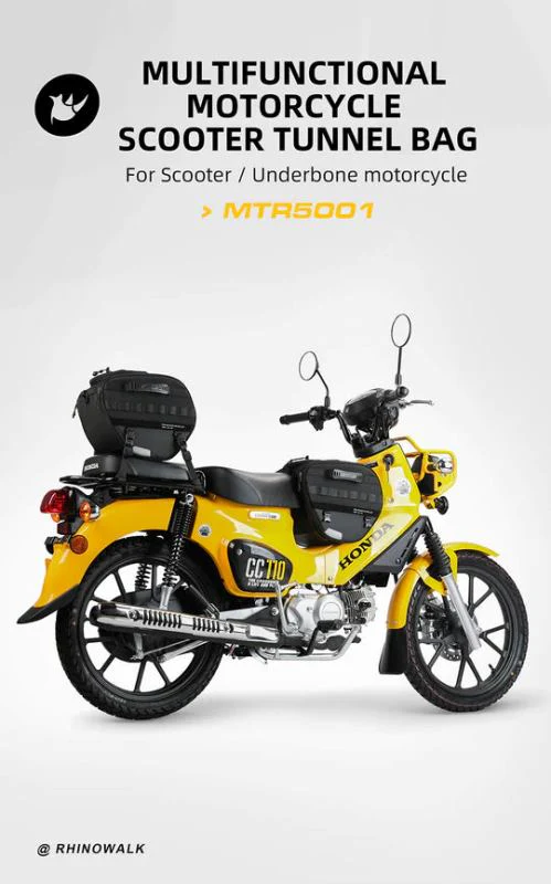 Rhinowalk Tunnel bag for scooter 15 ltr Underbone Motorcycle Bike Seat Pack with Molly System (MTR5001) - Image 6