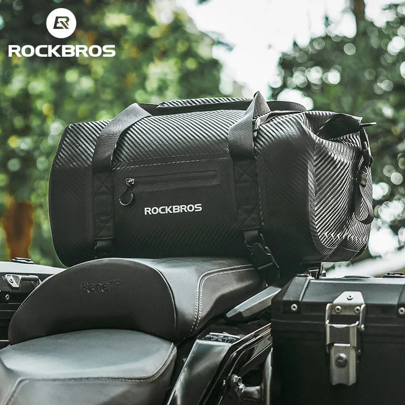 ROCKBROS Motorcycle Rear Tail Bag Saddle Bag Luggage Storage Pannier Waterproof 30L (30140071001)-Black - Image 6