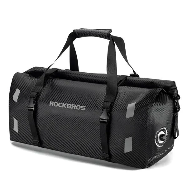 ROCKBROS Motorcycle Rear Tail Bag Saddle Bag Luggage Storage Pannier Waterproof 30L (30140071001)-Black - Image 9