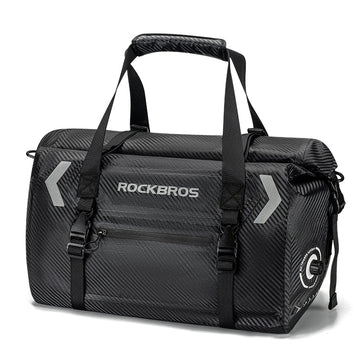 ROCKBROS Motorcycle Rear Tail Bag Saddle Bag Luggage Storage Pannier Waterproof 50L (30140073001)-Black