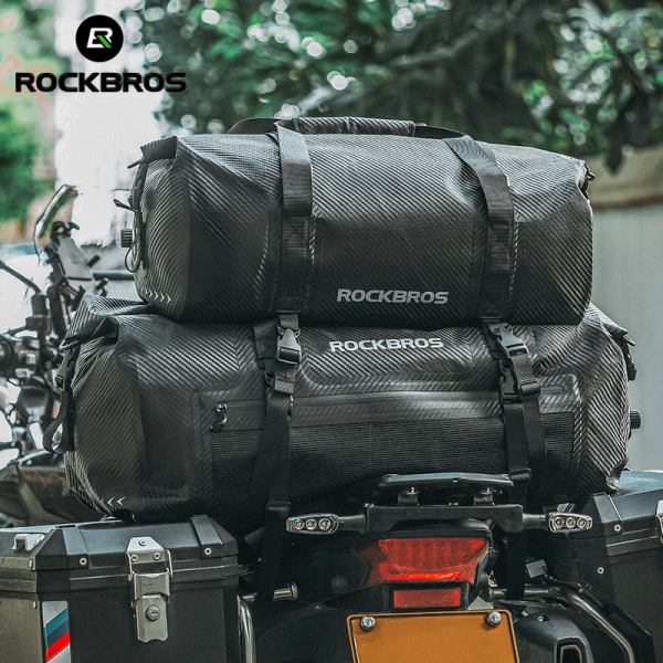 ROCKBROS Motorcycle Rear Tail Bag Saddle Bag Luggage Storage Pannier Waterproof 50L (30140073001)-Black - Image 9