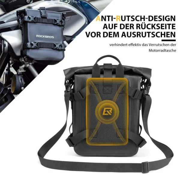 ROCKBROS motorcycle side bag waterproof luggage rack bag 5L Black (Single Unit) (30140035001)-Black - Image 3