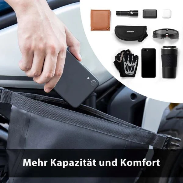 ROCKBROS motorcycle side bag waterproof luggage rack bag 5L Black (Single Unit) (30140035001)-Black - Image 4