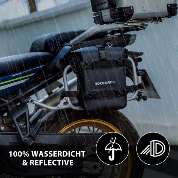 ROCKBROS motorcycle side bag waterproof luggage rack bag 5L Black (Single Unit) (30140035001)-Black - Image 6