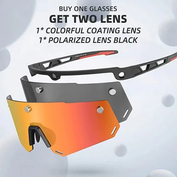 ROCKBROS Polarized Glasses Two Lens for Replace (SP213BL)-Blue - Image 2