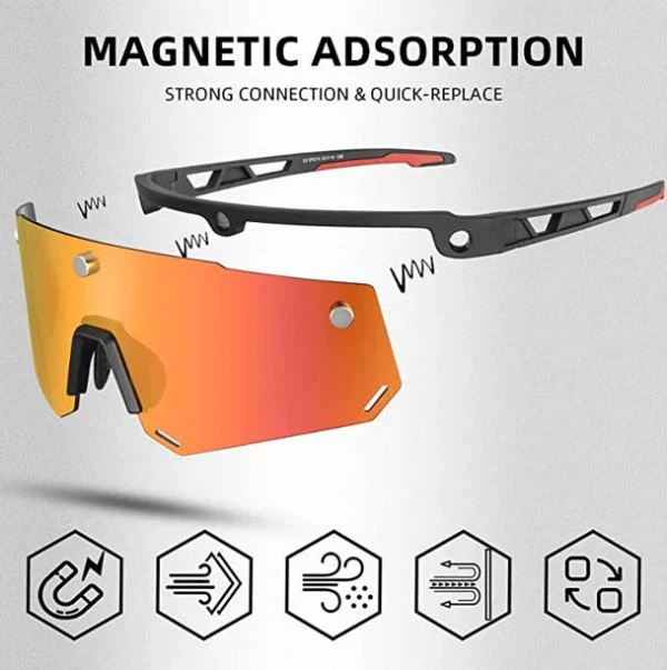 ROCKBROS Polarized Glasses Two Lens for Replace (SP213BL)-Blue - Image 5