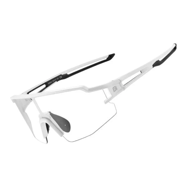 Rockbros Sports Photochromic Sunglasses TR90 Unbreakable Lightweight Sports Glasses for Men Women Sports glasses (10172)-Black White