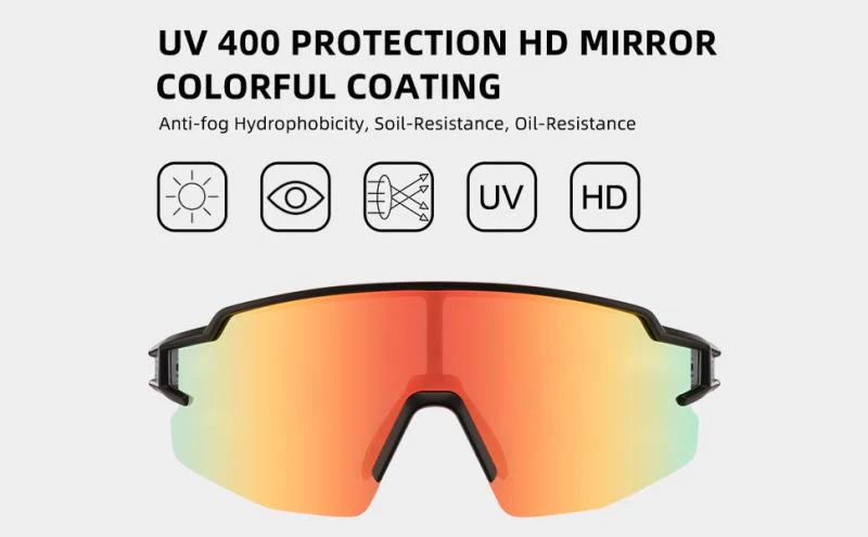 ROCKBROS-Ultralight Polarised Sports Sunglasses 22g (10179BK)-Orange Black - Image 3