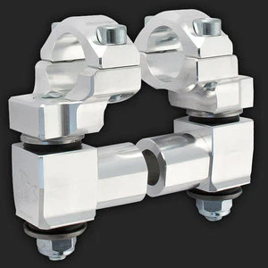 Rox Pivoting Anti-Vibe Handlebar Risers 51mm Rise 28.5mm Handlebar Natural Aluminium - 1R-AV2PP