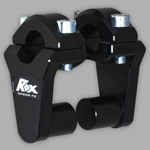 Rox Pivoting Handlebar Risers 51mm Rise 22mm Handlebar Anodized Black - 1R-P2SS