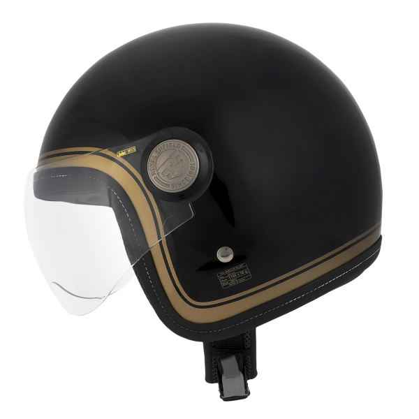 Royal Enfield Chopper Open Face Helmet Black & Gold - Image 6