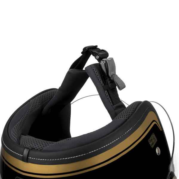 Royal Enfield Chopper Open Face Helmet Black & Gold - Image 8