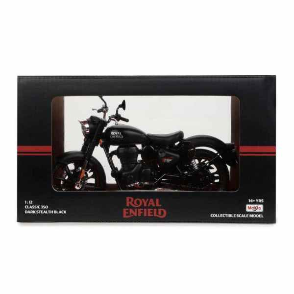 Royal Enfield Classic 350 Matt Scale Model 1:12 (Dark Stealth Black) - Image 3