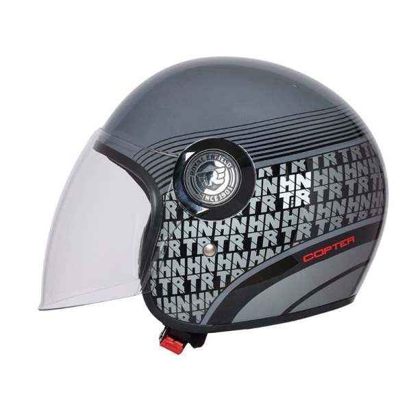 Royal Enfield Copter Neo Hunter Open Face Helmet Grey & Black - Image 2