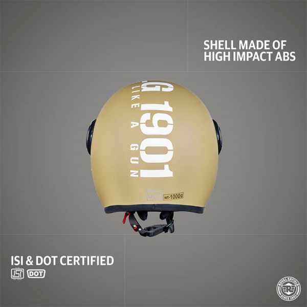 Royal Enfield Jet Open Face MLG Helmet With Clear Visor Matt Desert Storm - Image 3