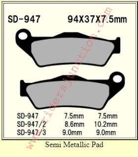 Royal Enfield Meteor 350 Front Brake Pads (Ceramic) Vesrah - SD-947 - Image 2