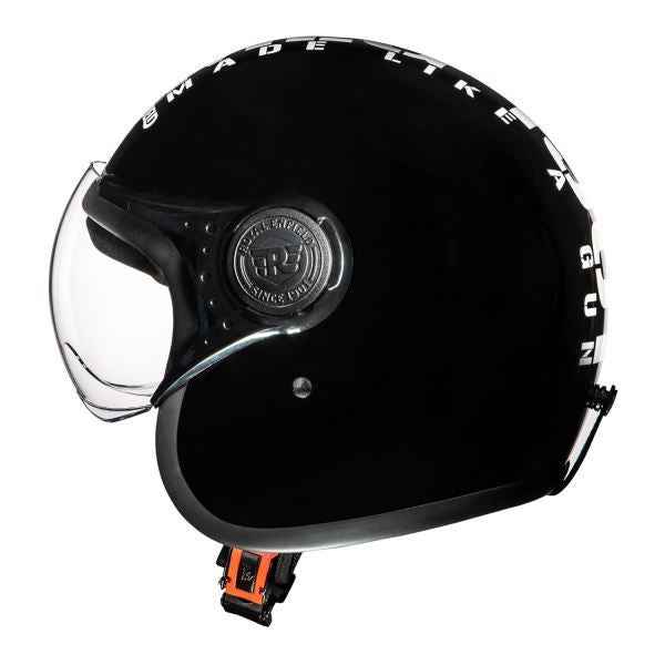 Royal Enfield OP MLG Gloss Black/White Helmet - Image 5