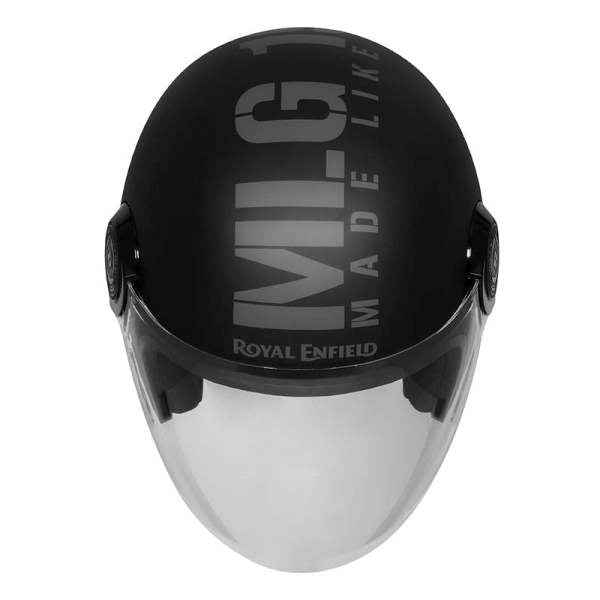 Royal Enfield MLG Copter Face Long Visor Matt Black Helmet - Image 3