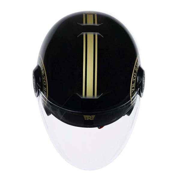 Royal Enfield Copter Live to Ride Gloss Black Gold Helmet - Image 5