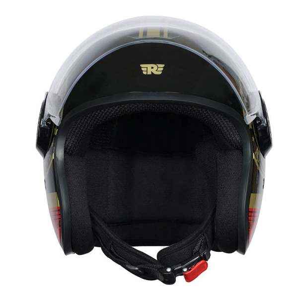 Royal Enfield Copter Live to Ride Gloss Black Gold Helmet - Image 7