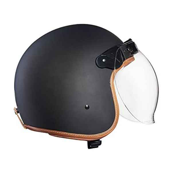 Royal Enfield Lthr. Trim Helmet Matt Black - Image 4