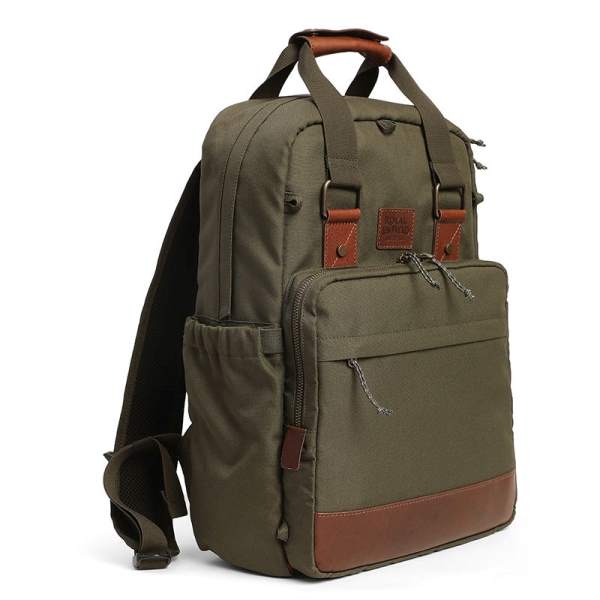 Royal Enfield Raveller Backpack Dark Olive & Brown - Image 9