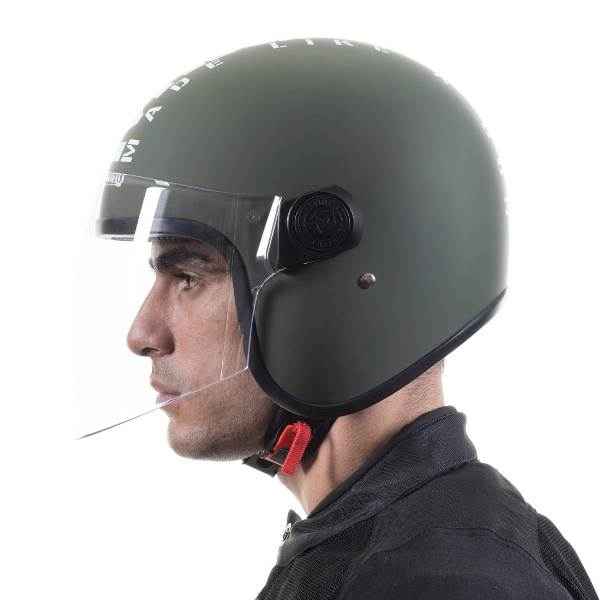 Royal Enfield MLG Copter Face Long Visor Matt Battle Green Helmet - Image 2