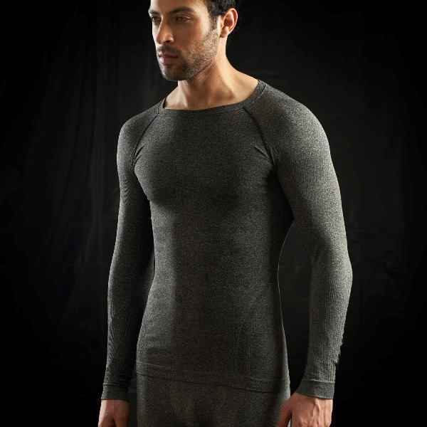 Royal Enfield Seamless Top Base Layer (Dark Grey Melange) - Image 3