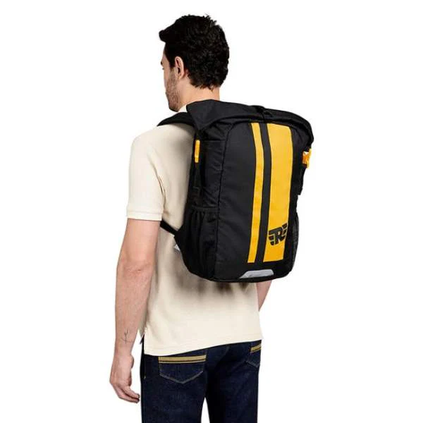Royal Enfield Thik/Thin Stripes Roll Top Backpack - Yellow - Image 6