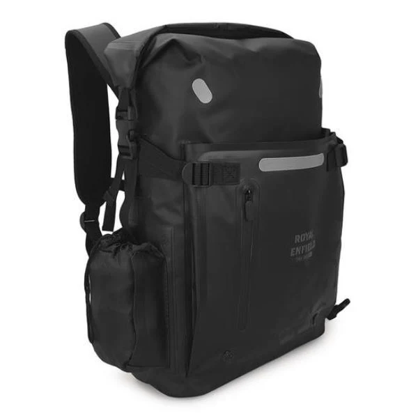 Royal Enfield Tru Dry Waterproof Roll Top Backpack 25L - Black - Image 10