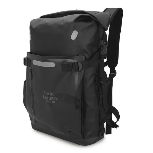 Royal Enfield Tru Dry Waterproof Roll Top Backpack 25L - Black - Image 9