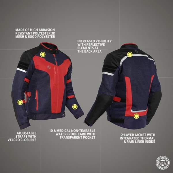 Royal Enfield Windfarer V2 Riding Jacket Blue - Image 3
